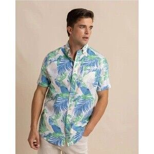 NWT Southern Tide Men's Paradise Palms Linen Blend Sport Shirt Size XL MSRP $105